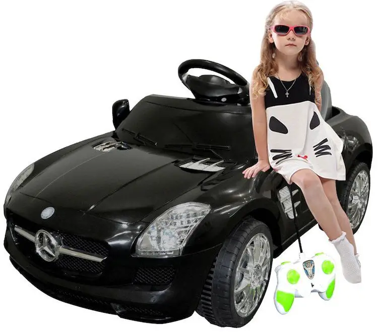 Black Mercedes Benz SLS R/C MP3 Kids Ride